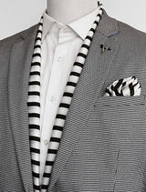 White & Green Stripes Silk Scarf Set - Combo Sets | Monzoro Pakistan