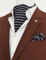 White Cane Crow Silk Ascot Set