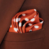 Copper Base Polka Dots - Silk Pocket Square