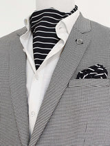 White Cane Crow - Silk Ascot & Pocket Square Set - Combo Sets | Monzoro Pakistan