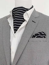 White Cane Crow Silk Ascot Set