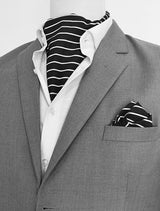 White Cane Crow - Silk Ascot & Pocket Square Set - Combo Sets | Monzoro Pakistan