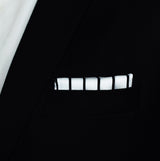 Sleek Black & White Stripes - Silk Pocket Square - Pocket Squares | Monzoro Pakistan