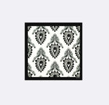 BLACK & WHITE TURKISH FLORAL SILK POCKET SQUARES