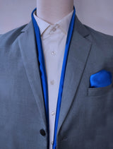 Royal Blue - Silk Scarf & Pocket Square Set - Combo Sets | Monzoro Pakistan