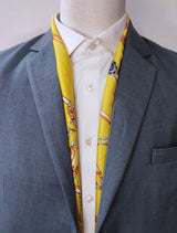 Chains and Straps (yellow) - Silk Scarves - Silk Scarves | Monzoro Pakistan