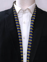 Blue and Gold Stripes - Silk Scarves - Silk Scarves | Monzoro Pakistan