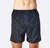 Boxer Short - Black Leaf Print - Boxer Shorts | Monzoro Pakistan