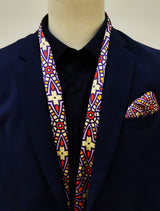 Colourful Abstract Art - Silk Men Scarf & Pocket Square Set - Combo Sets | Monzoro Pakistan