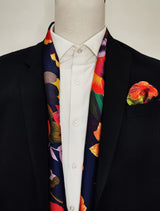 The Mighty Blue Jungle - Silk Scarf & Pocket Square Set - Combo Sets | Monzoro Pakistan