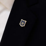 IRON CROSS KNIGHT SHieLD – BLUE AND GOLD LAPEL PINS