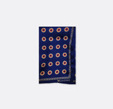Navy Blue and Gold Reversible Silk Pocket Square