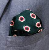 Green and Gold Reversible - Silk Pocket Square - Pocket Squares | Monzoro Pakistan