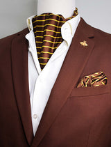 Yellow Cane Hazel Silk Ascot Set - Combo Sets | Monzoro Pakistan