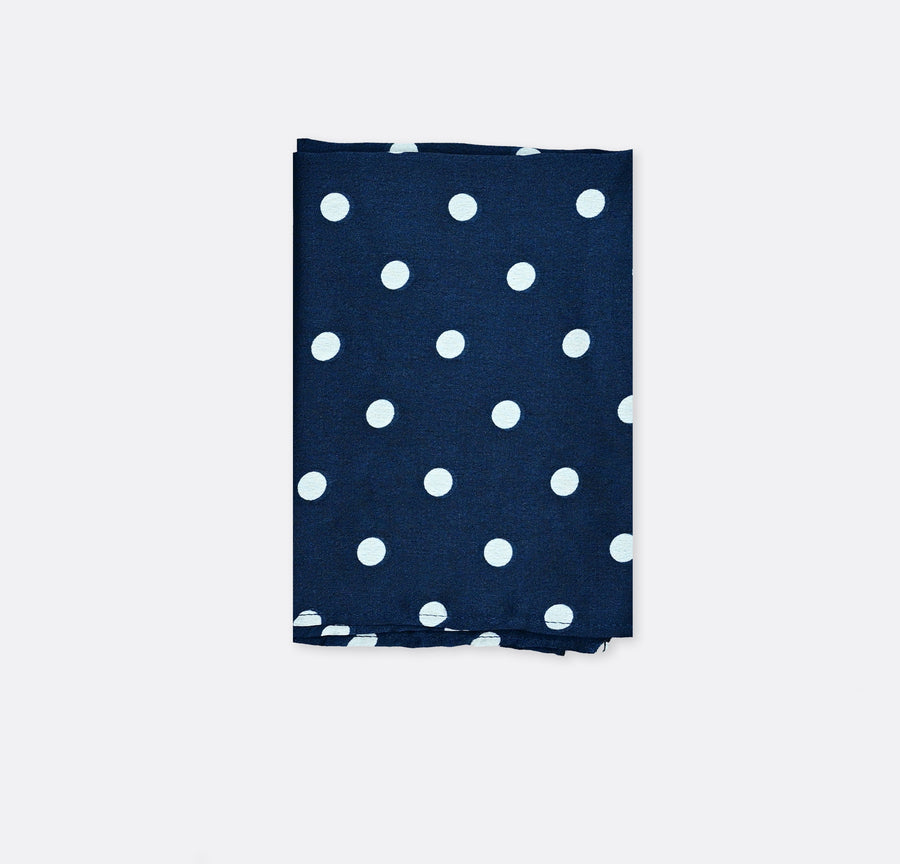 Blue Polka Drops Silk Pocket Square