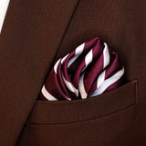 Creamy Rosewood Stripes - Silk Pocket Square - Pocket Squares | Monzoro Pakistan