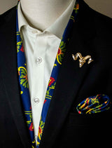 Paisley & Floral Navy Blue - Silk Scarf Set - Silk Scarves | Monzoro Pakistan