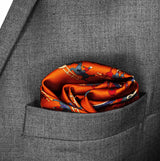 Rust Paisley and Floral - Silk Pocket Square - Pocket Squares | Monzoro Pakistan