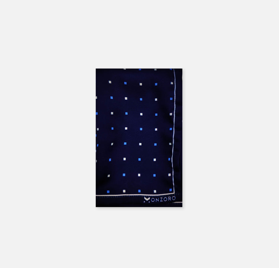 BLUE MULTI DOTTED SIlk Pocket Square