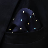 BLUE MULTI DOTTED SIlk Pocket Square