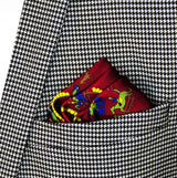 Maroon Paisley and Floral - Silk Pocket Square - Pocket Squares | Monzoro Pakistan
