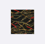 Chains and Straps (Black) Silk Pocket Square