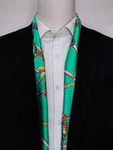 Chains and Straps (sea Green) - Silk Men Scarves - Silk Scarves | Monzoro Pakistan