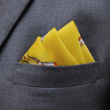 Chains and Straps (yellow) - Silk Pocket Square - Pocket Squares | Monzoro Pakistan