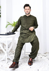 Tabeer - Stitched Olive Green