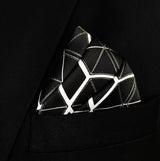 Black and White Hexagonal - Silk Pocket Squares - Pocket Squares | Monzoro Pakistan