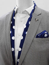 Navy Polka Silk Scarf Set - Combo Sets | Monzoro Pakistan