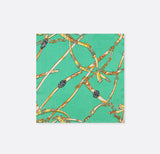 Chains and Straps (Sea Green) Silk Pocket Square