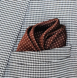 Brown Dot Polka - Silk Pocket Square