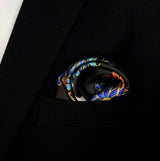 Mandarin Heron Black - Silk Pocket Square