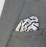 Sleek Black & White Stripes - Silk Pocket Square - Pocket Squares | Monzoro Pakistan