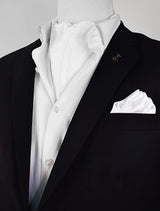 Pearl White Paradigm Silk Ascot Set - Combo Sets | Monzoro Pakistan