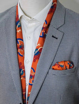Rust Paisley & Floral - Silk Scarf & Pocket Square Set - Combo Sets | Monzoro Pakistan