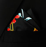 Black & Gold Chain Pattern Silk Pocket Squares - Pocket Squares | Monzoro Pakistan