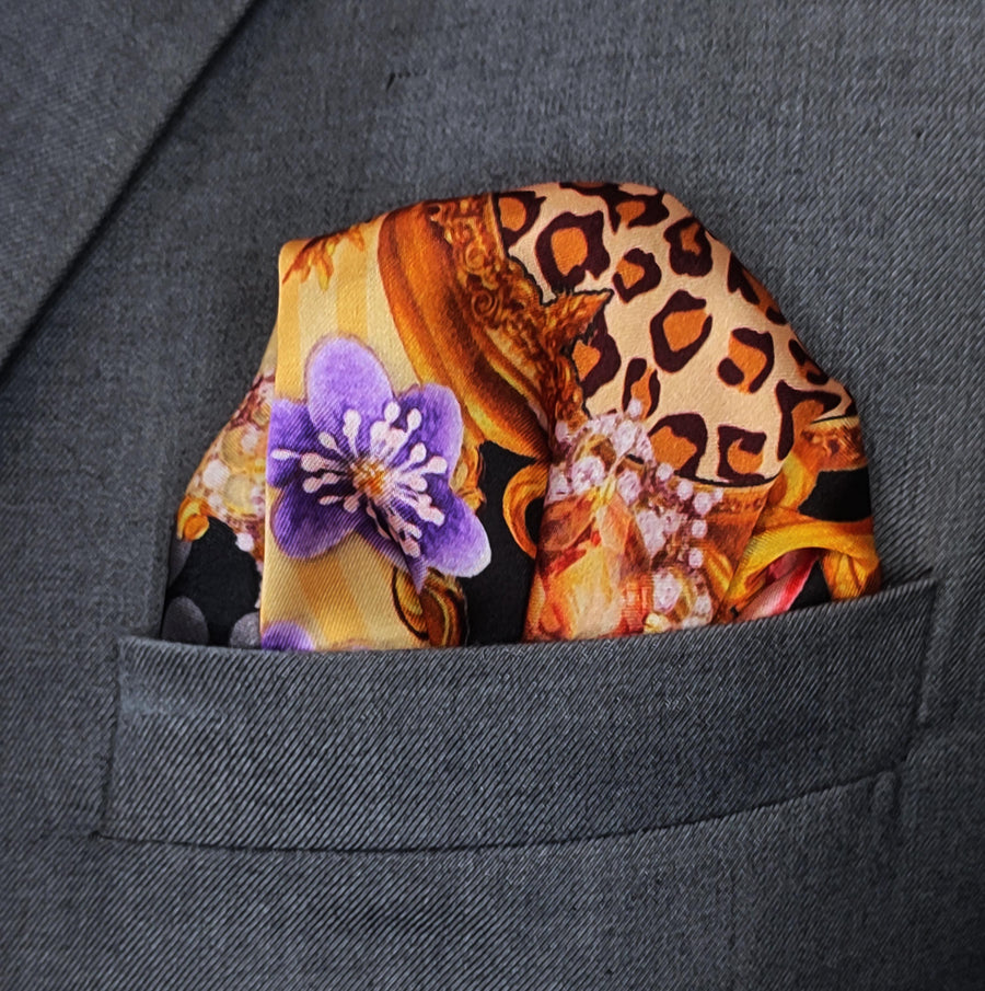Mixed Pattern Silk Pocket Square