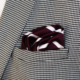 Creamy Rosewood Stripes - Silk Pocket Square - Pocket Squares | Monzoro Pakistan