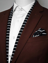 White Cane Crow - Silk Scarf & Pocket Square Set - Combo Sets | Monzoro Pakistan