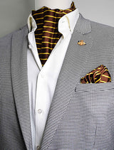 Yellow Cane Hazel Silk Ascot Set - Combo Sets | Monzoro Pakistan