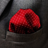 Merlot Mini Polka Dots - Silk Pocket Square - Pocket Squares | Monzoro Pakistan