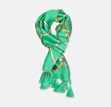 Chains and Straps (sea Green) - Silk Men Scarves - Silk Scarves | Monzoro Pakistan