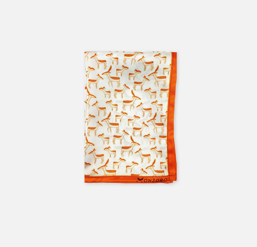 ANIMATED DEER SILK POCKET SQUARES