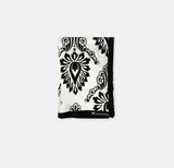 BLACK & WHITE TURKISH FLORAL SILK POCKET SQUARES