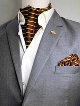 Yellow Cane Hazel Silk Ascot Set - Combo Sets | Monzoro Pakistan