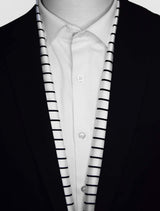 Sleek Black & White Stripes - Silk Men Scarves - Silk Scarves | Monzoro Pakistan