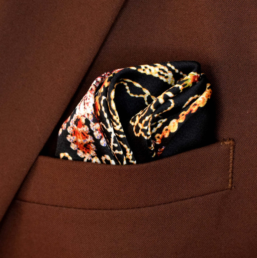 Ball Chain Art Silk Pocket Squares