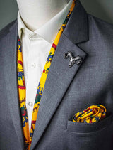 Mustard Paisley & Floral - Silk Scarf Set - Combo Sets | Monzoro Pakistan